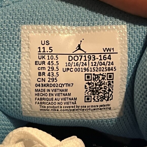 Nike Air Jordan One Take 4 White Blue Basketball Shoes Size 11.5 - Picture 5 of 7